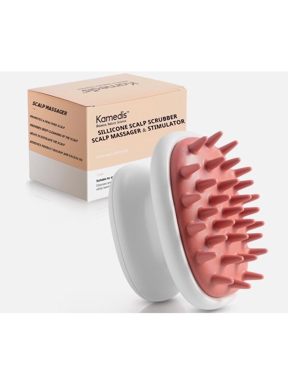 KAMEDIS Scalp Massager Brush - Silicone Gentle Scalp Scrubber, Exfoliator